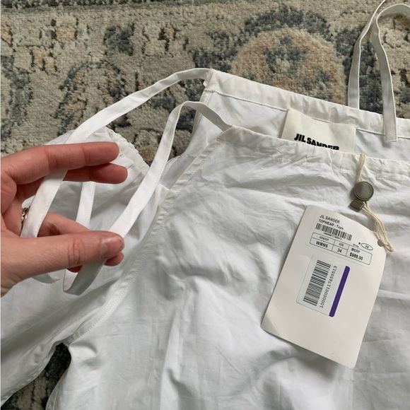 Jil Sander White Off-Shoulder Blouse - Picture 7 of 15